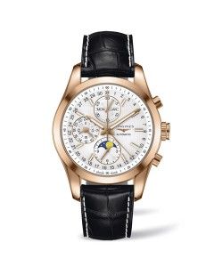 Longines Conquest Classic Moonphase Oro y piel