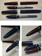 Conjunto de Parker Lady 17 burgundy y azul lote 2 plumines.webp