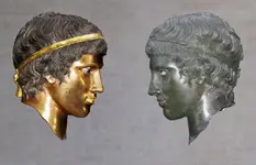 Bronze_head_(Glyptothek_Munich_457)_with_and_without_patina_Bunte_Götter_exhibition.webp