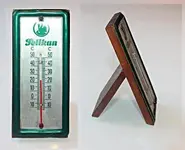 ANTIGUA CHAPA DE ALUMINIO CON TERMÓMETRO PUBLICIDAD PELIKAN1.webp