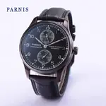 43mm Parnis Power Reserve Automatic Movement Black Dial.webp