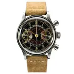 Omega SS Black Two Register Dial Chronograph. 1940's.webp