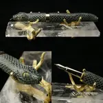 Python fountain pen - Handcarved in British Columbia Jade y Rock Crystal Details in gold face...webp