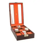 relojero-para-9-relojes-marron-y-naranja.webp