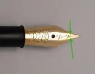 Bock Nib, type 250, corte real, Flash-Slit, gold 18K.webp