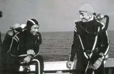 Albert Falco y JY Cousteau ambos con Omega Seamaster 1000 .webp