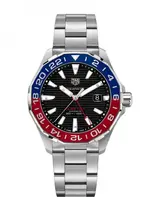 Tag-Heuer-Aquaracer-Calibre-7-Twin-Time-43-Acero-Esfera-negra-Bisel-azul-y-rojo.webp