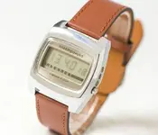 Vintage digital LCD watch Elektronika, chunky men wristwatch digital face, quality mark watch...webp